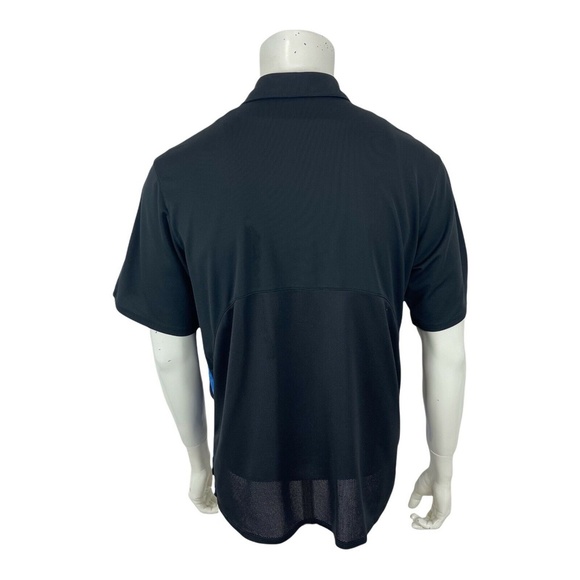 Nike Golf Dri-Fit UV Black Blue Solid And Mesh UV Golf Polo Shirt Mens XL - Picture 10 of 13